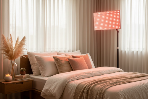 Red Light Lamp - Bright Cosy Bedroom